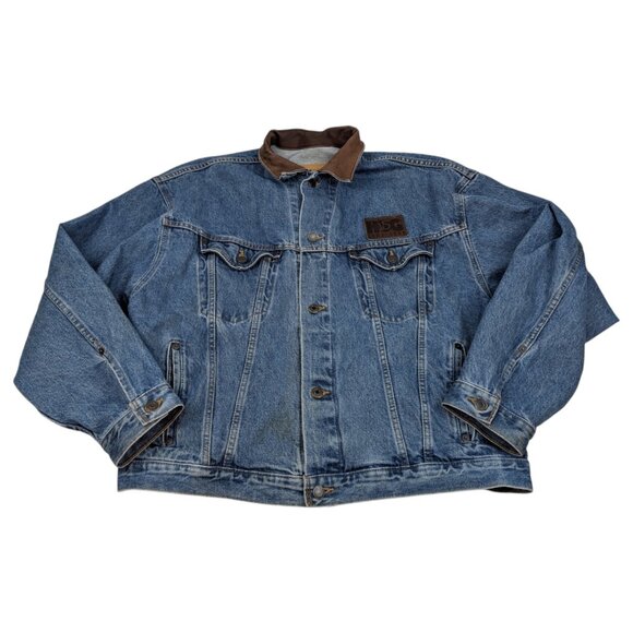 Harley Davidson Vintage Jean Jacket XL Owners Group 1983-1998 Leather Collar HOG - Picture 4 of 15